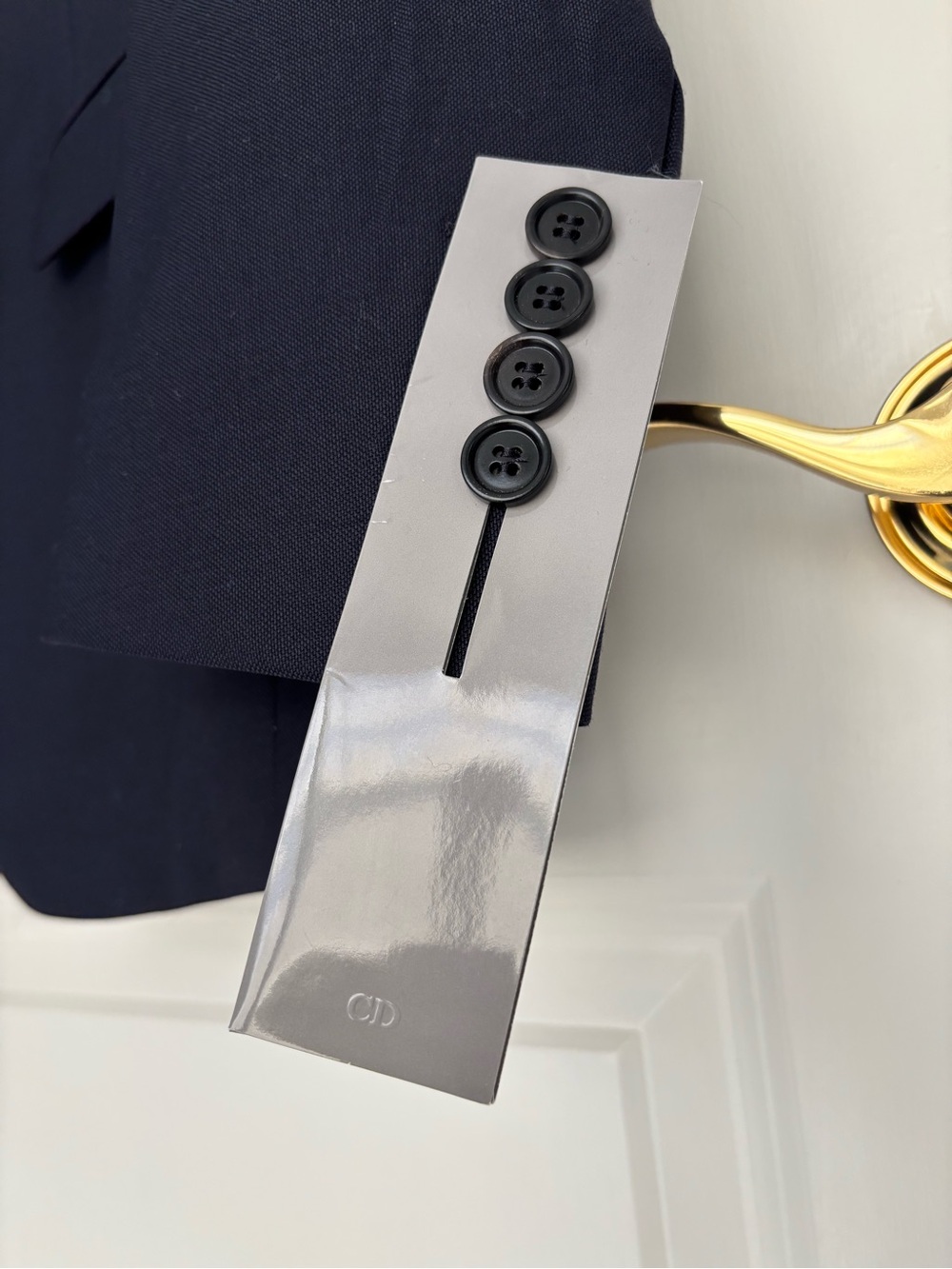 Dior Men's Dark Navy Sport Coat with Four-Button Cuff